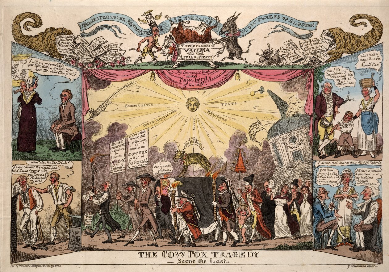 De koeienpokken tragedie - scène de laatste door George Cruikshank
