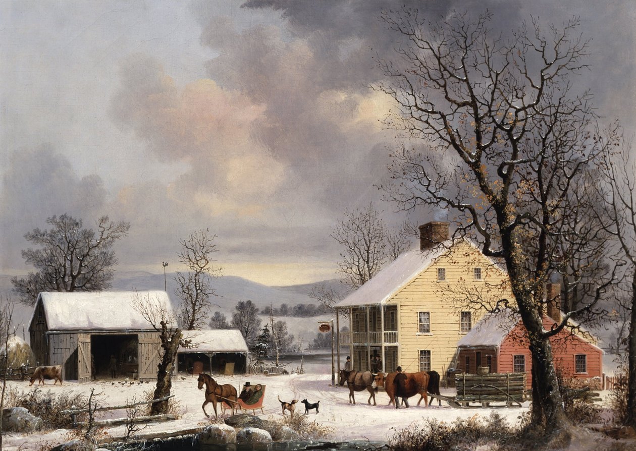 Winter op het platteland door George Henry Durrie