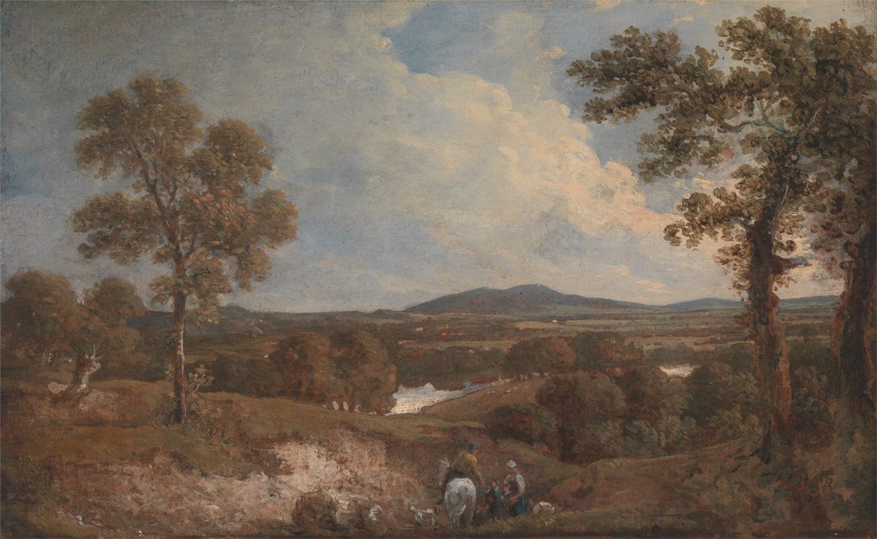 Landschap met figuren op de voorgrond door George Howland Beaumont