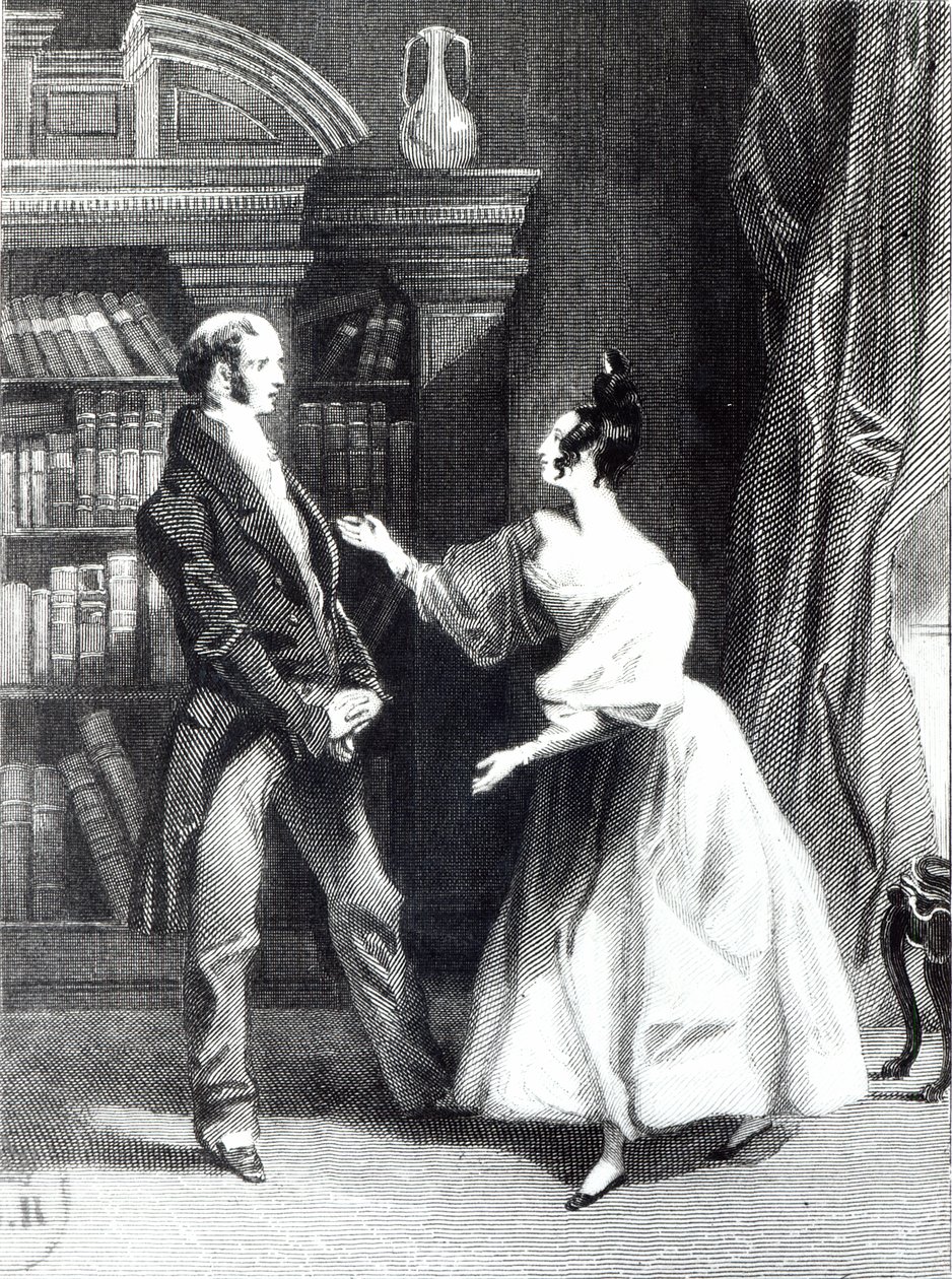 Ze vertelde hem toen wat Mr. Darcy vrijwillig voor Lydia had gedaan. Hij hoorde haar met verbazing, illustratie uit 