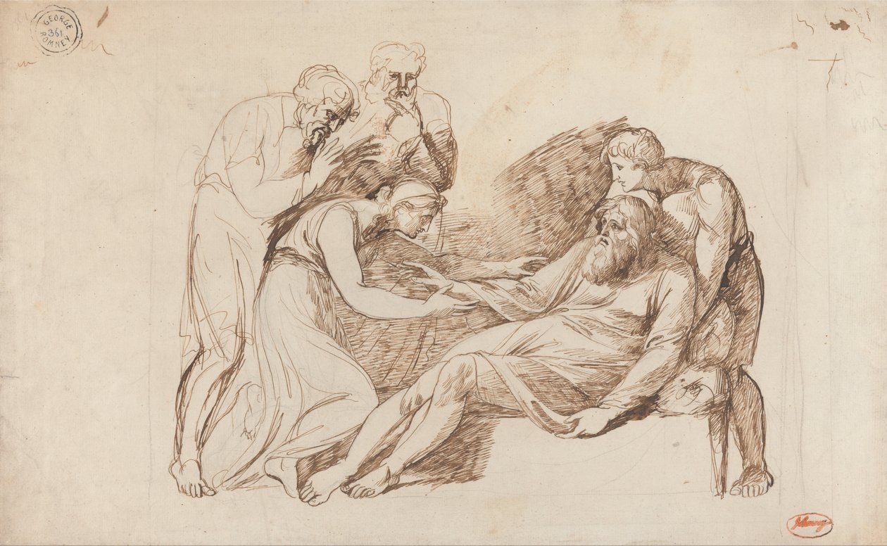Lear gewekt door Cordelia door George Romney