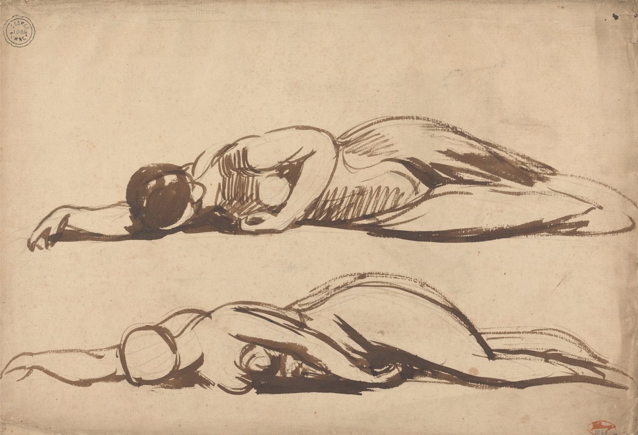 Schetsen van een Neergevallen Vrouw door George Romney
