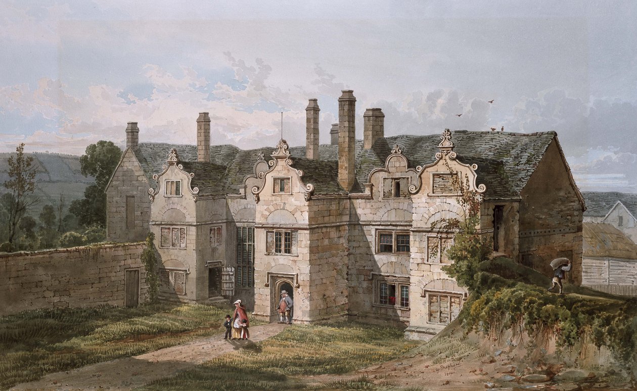 Uitzicht op Trerice, Cornwall, 1819 door George Shepherd