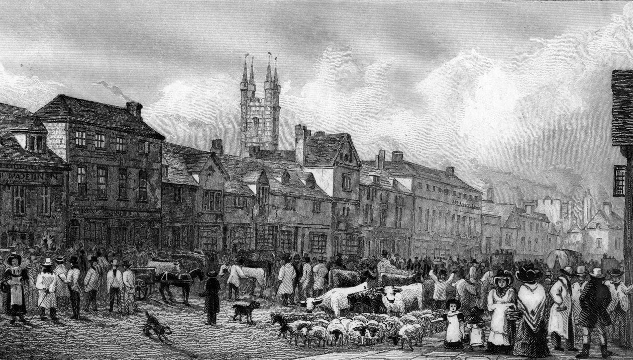 Marktdag in Ashford, Kent, gegraveerd door T. Garner, 1830 door George Shepherd