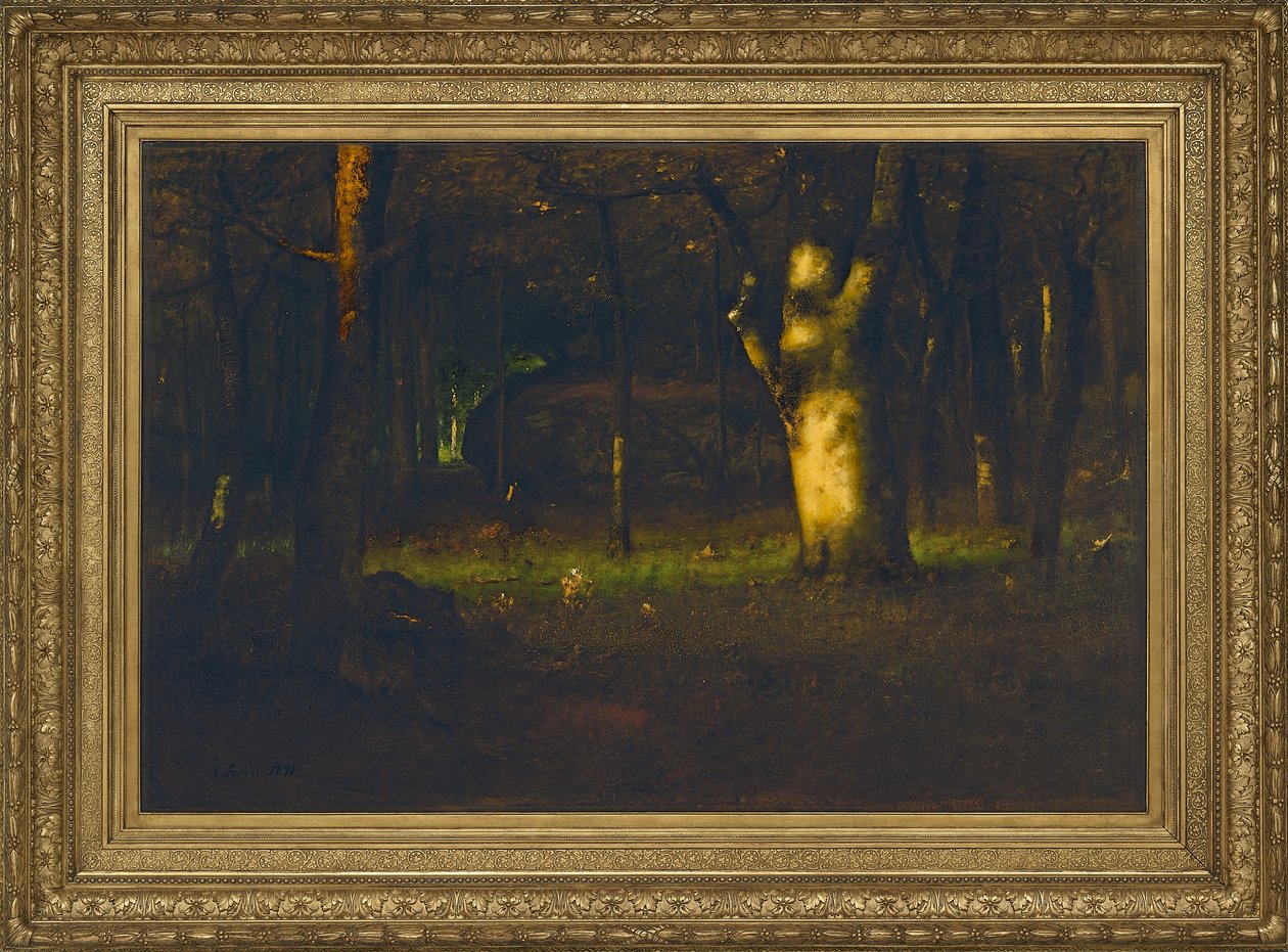 Zonsondergang in het bos, 1891 door George Inness