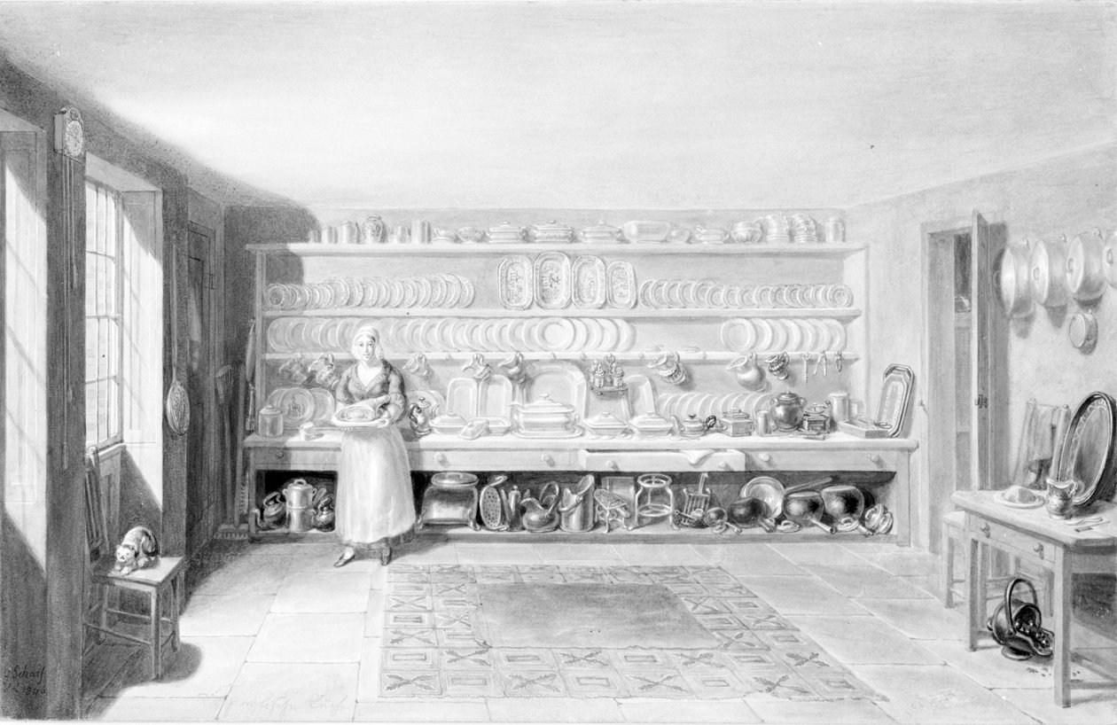De keuken van de kunstenaar in Francis Street, 1846 door George Snr Scharf
