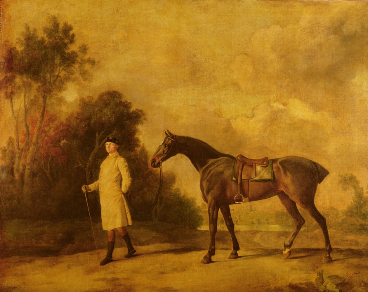 Assheton, eerste burggraaf Curzon, en zijn merrie Maria door George Stubbs