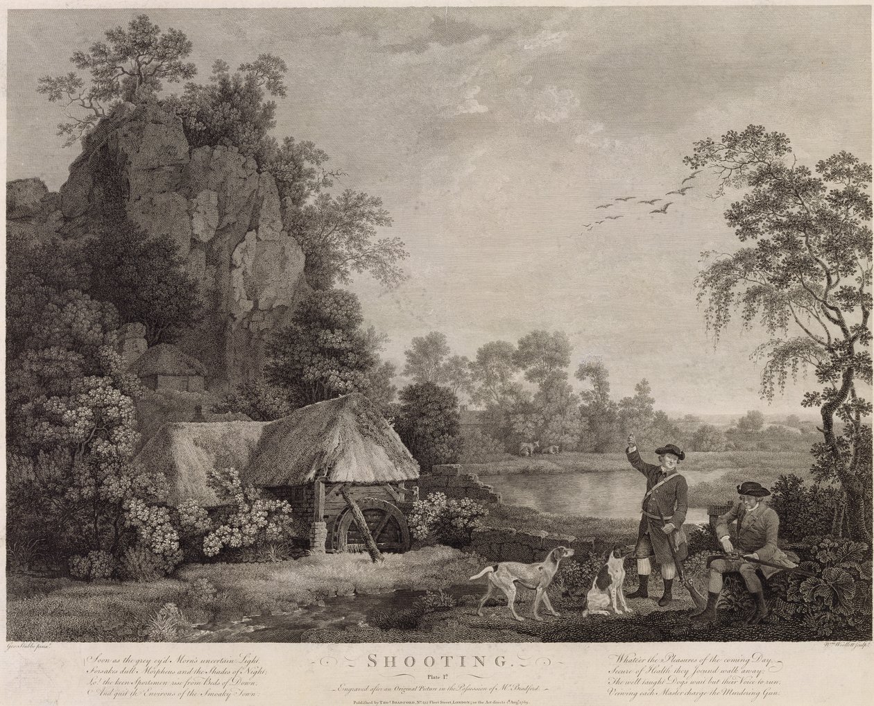Schieten, plaat 1, gegraveerd door William Woollett (1735-85) 1769 door George Stubbs