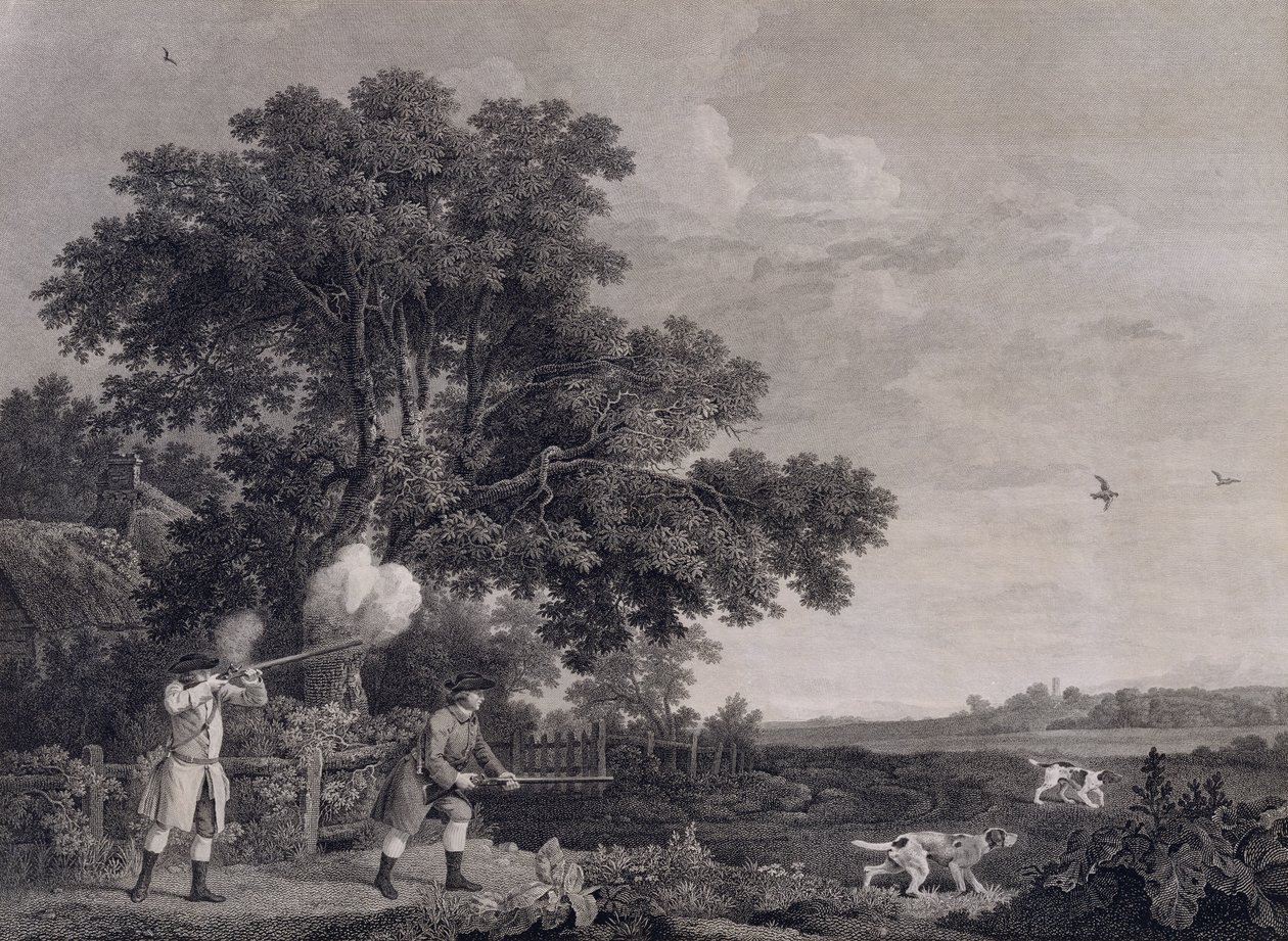 Schieten, plaat 3, gegraveerd door William Woollett (1735-85) 1770 door George Stubbs