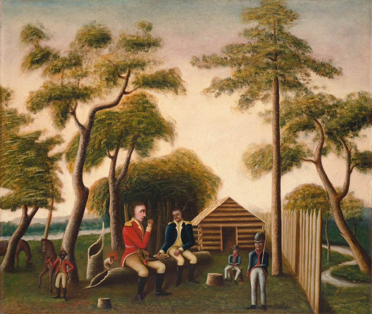 Marion die de Britse officier trakteert op zoete aardappelen, 1848 door George Washington Mark
