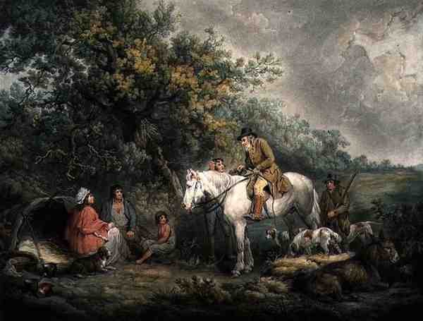 Ochtend, of De Welwillende Jager, gegraveerd en uitgegeven door Joseph Grozer (ca. 1755-99) door George (after) Morland