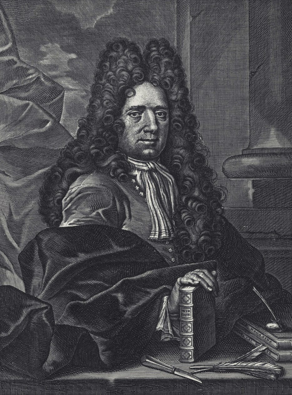 Portret van George Shelley, Engelse kalligraaf uit de 18e eeuw, gravure door George Bickham door George (c.1706–71) Bickham