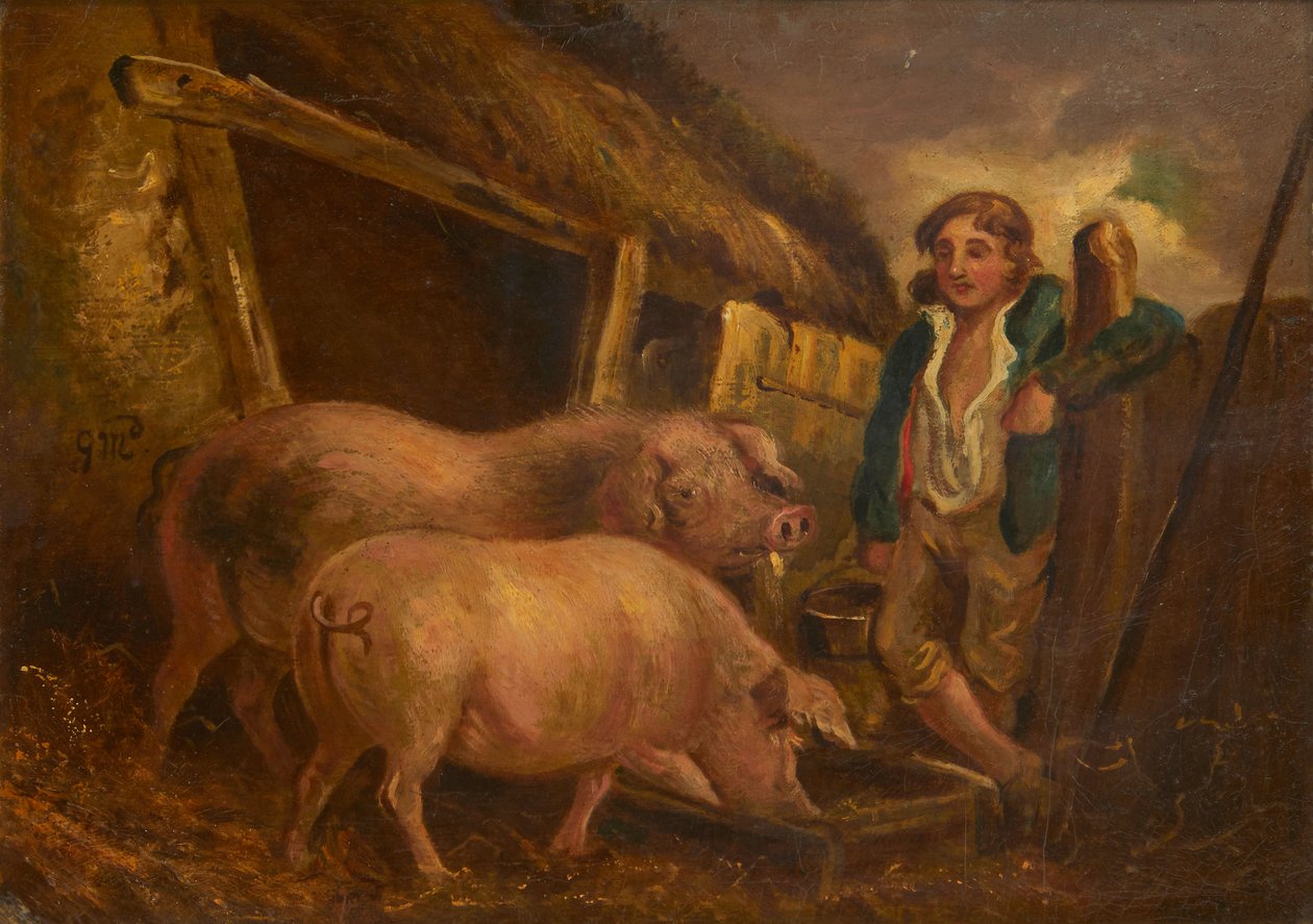De prijswinnaars verzorgen door George (follower of) Morland