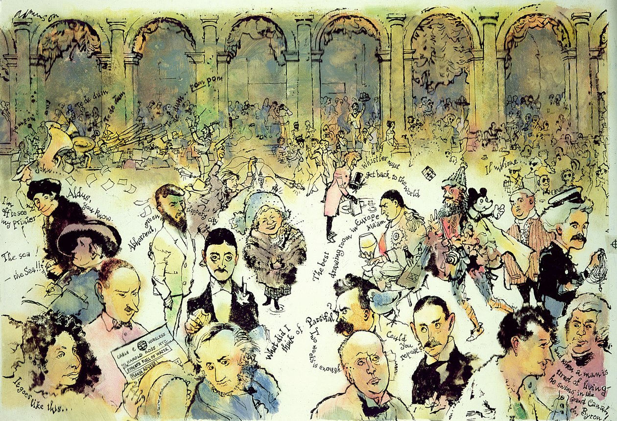 Beroemde gezichten buiten Florians op het Piazza San Marco, Venetië, ca. 1990 door George Adamson