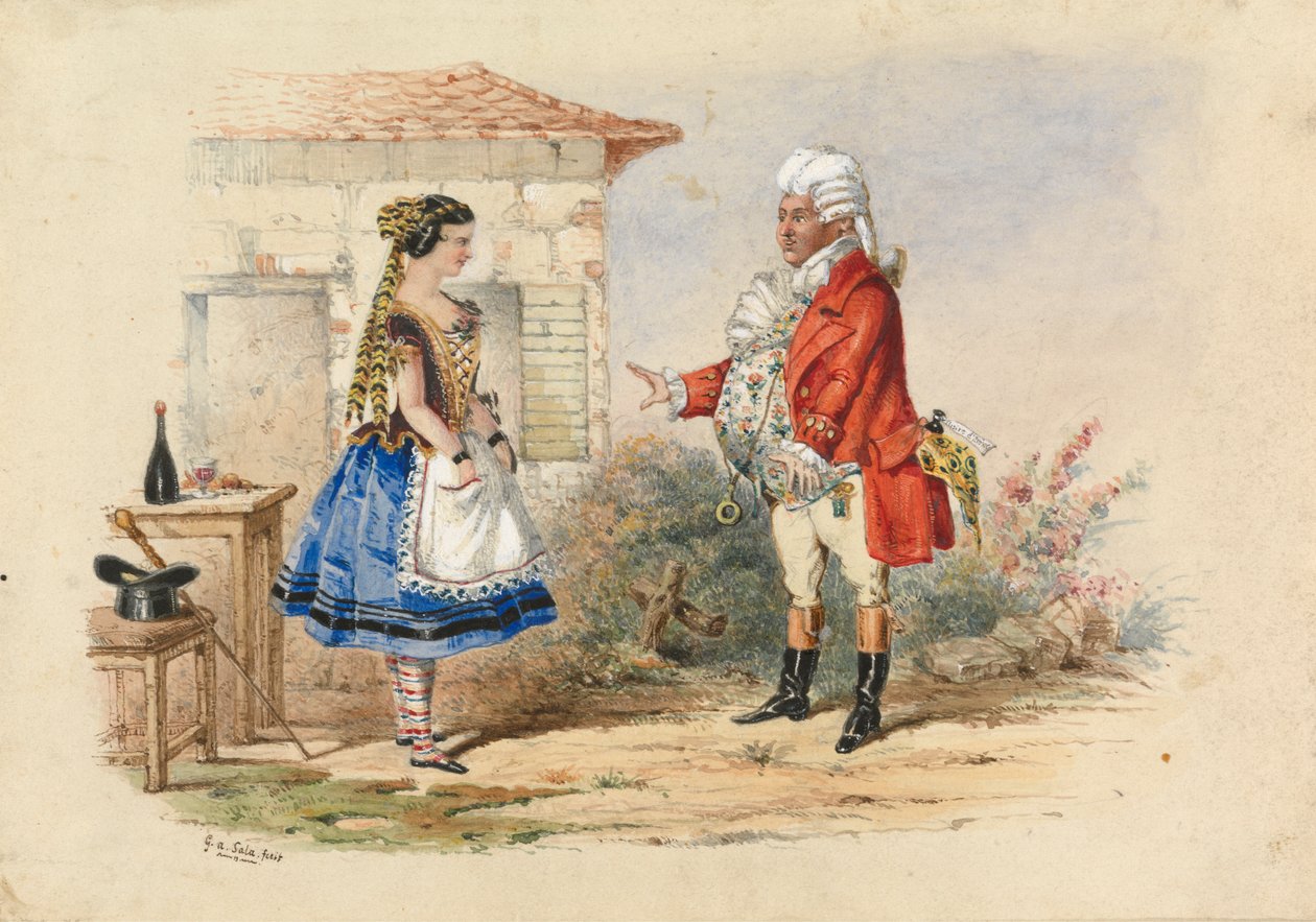 Adina en Dr. Dulcamara, Scène uit Donizetti