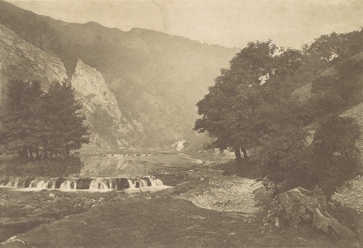 Ingang naar Dove Dale, Derbyshire, 1880s, gedrukt 1888 door George Bankart