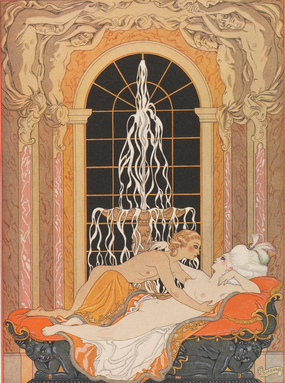 Illustratie voor de briefroman Gevaarlijke Verbintenissen Les Liaisons dangereuses, 1934 door George Barbier