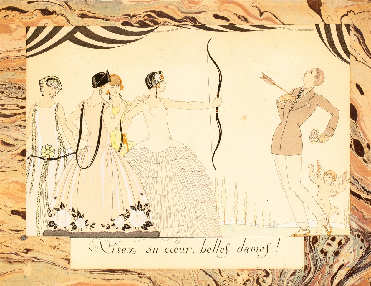 Visez au coeur, belles dames! Uit Le Bonheur du Jour ou, Les Graces à la Mode door George Barbier