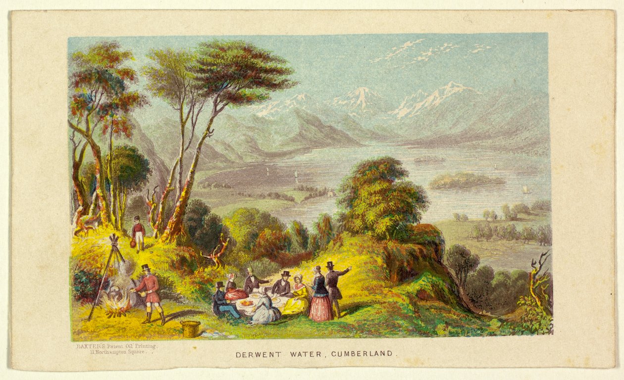 Derwent Water, Cumberland door George Baxter