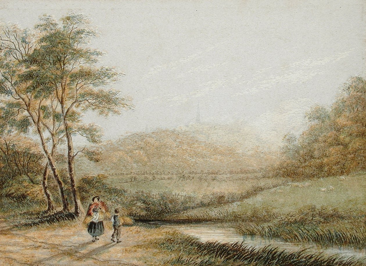 Uitzicht vanaf Harrow-on-the-Hill door George Baxter