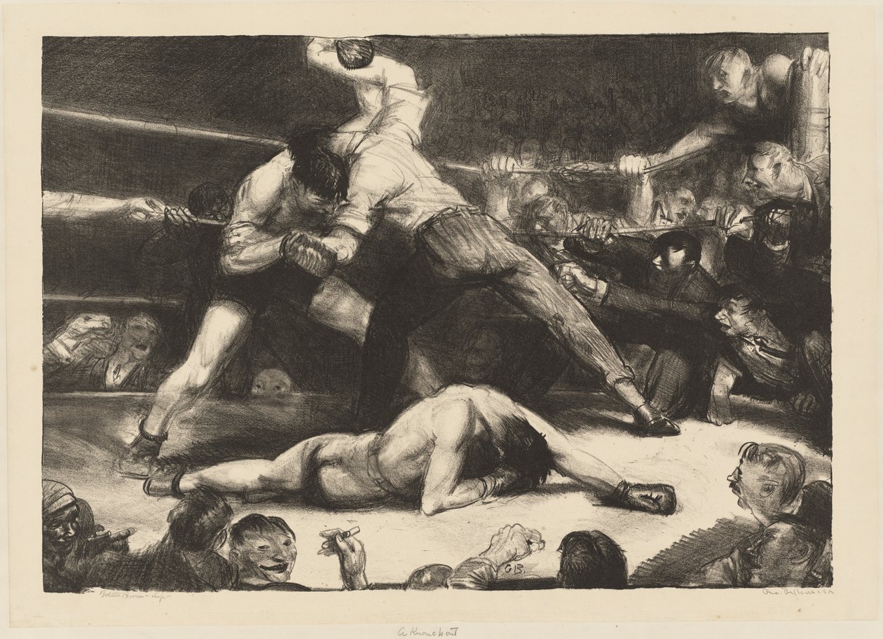 Een knock-out door George Bellows
