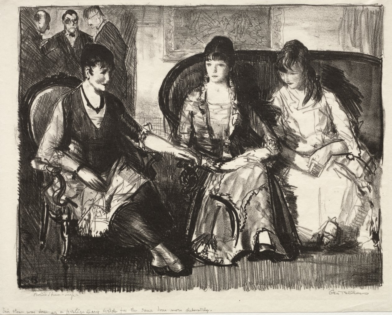 Elsie, Emma en Marjorie, First Stone door George Bellows