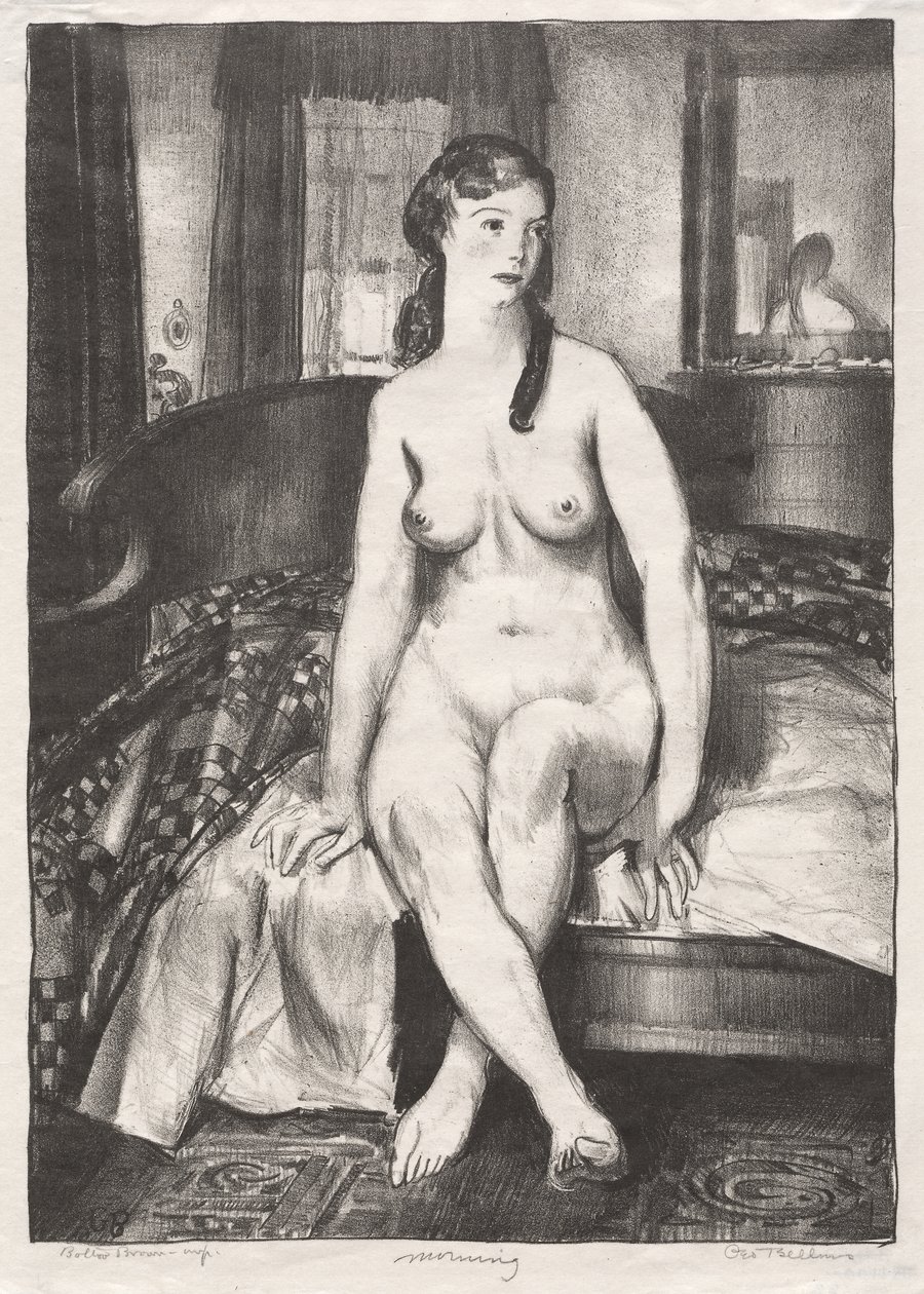 Ochtend, Naakt op bed, Tweede steen door George Bellows