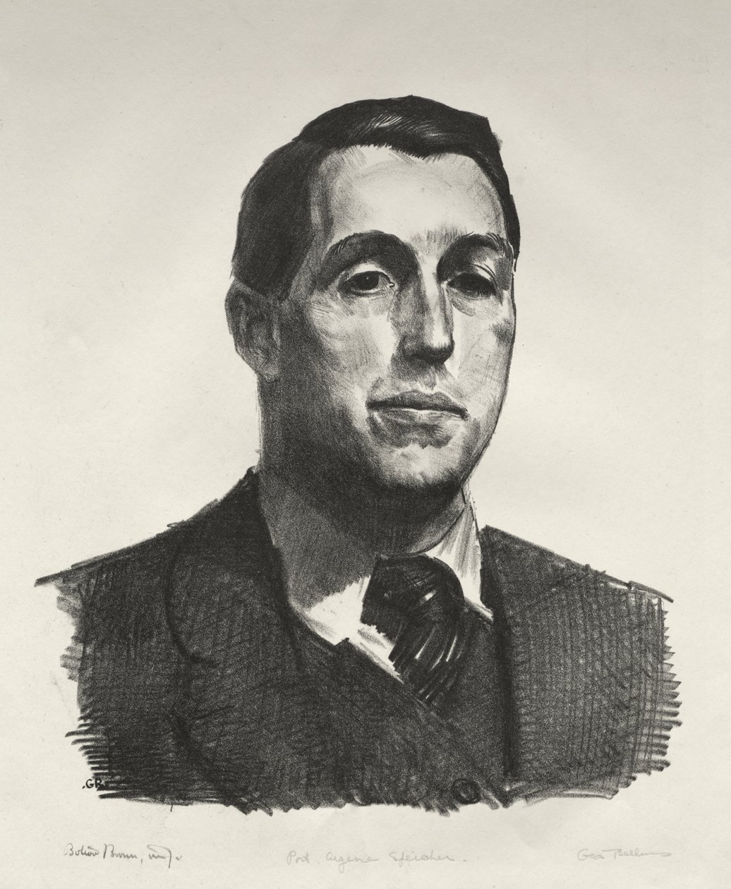 Portret van Eugene Speicher, eerste steen door George Bellows