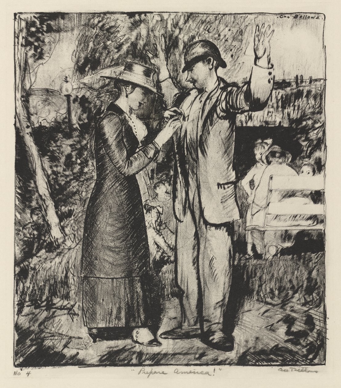"Maak je klaar, Amerika!" door George Bellows
