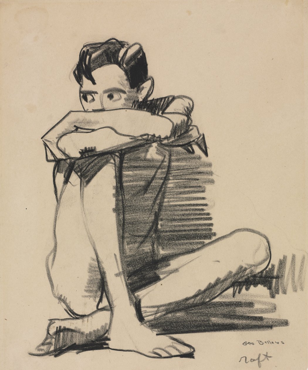 Zittende jongen door George Bellows