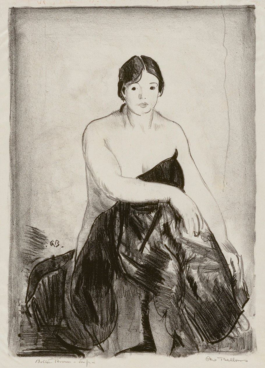 Het model, tweede steen door George Bellows