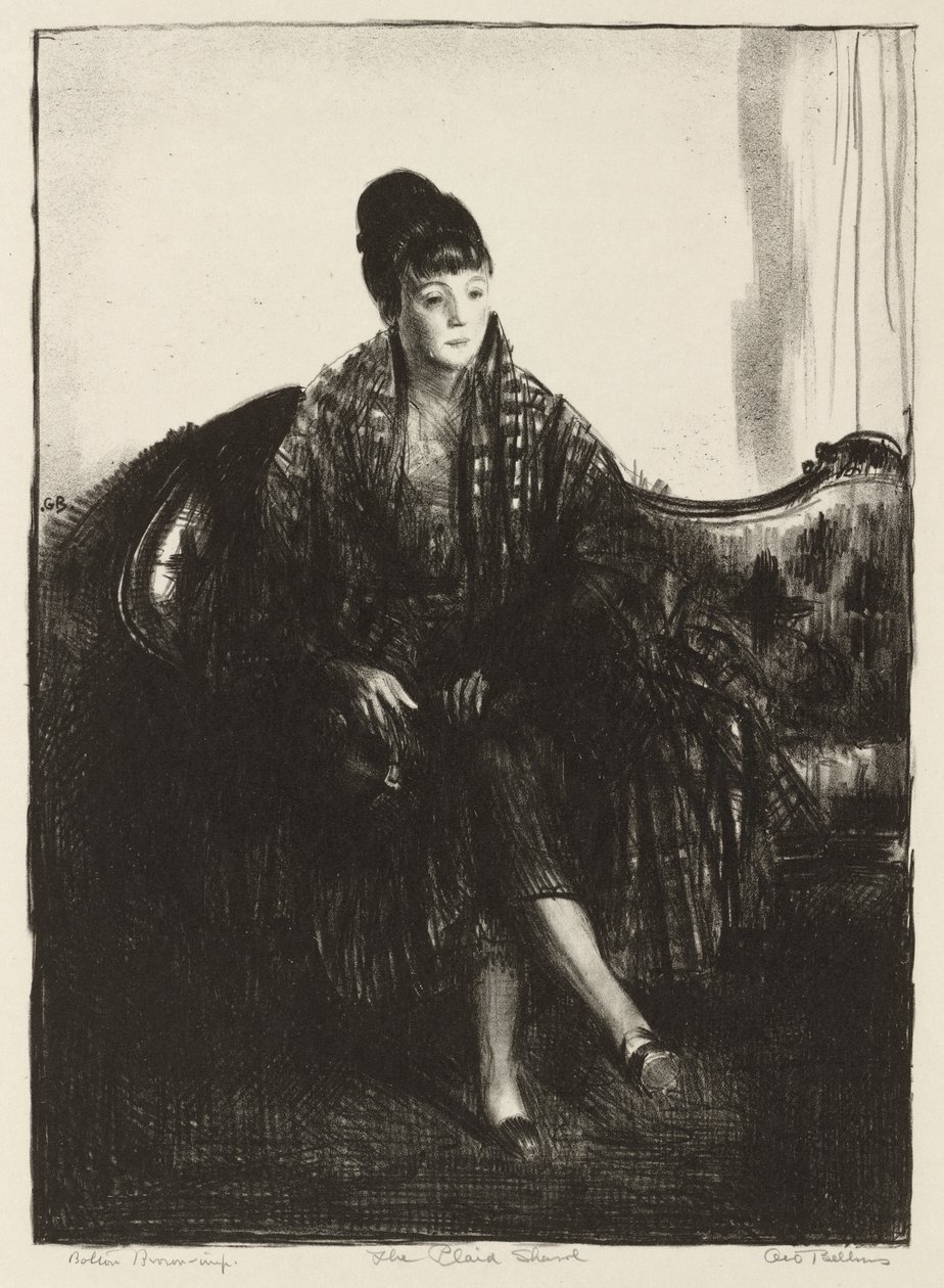 De geruite sjaal door George Bellows