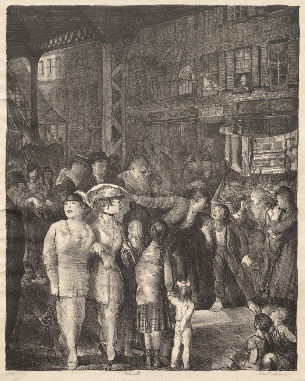 De straat door George Bellows