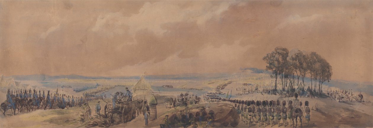 Troepen keren terug naar het kamp in Chobham door George Bryant Campion
