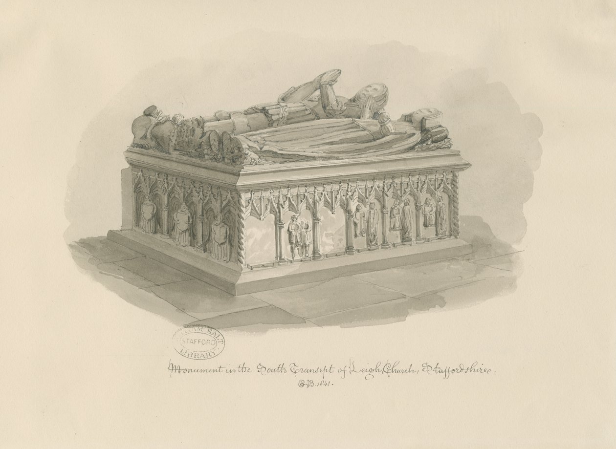Leigh Kerk - Monument van Sir John Aston door George Buckler