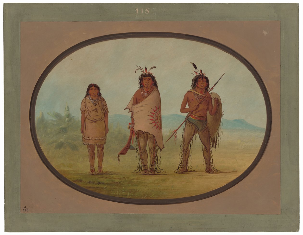 Een Yuma-hoofdman, zijn dochter en een krijger door George Catlin