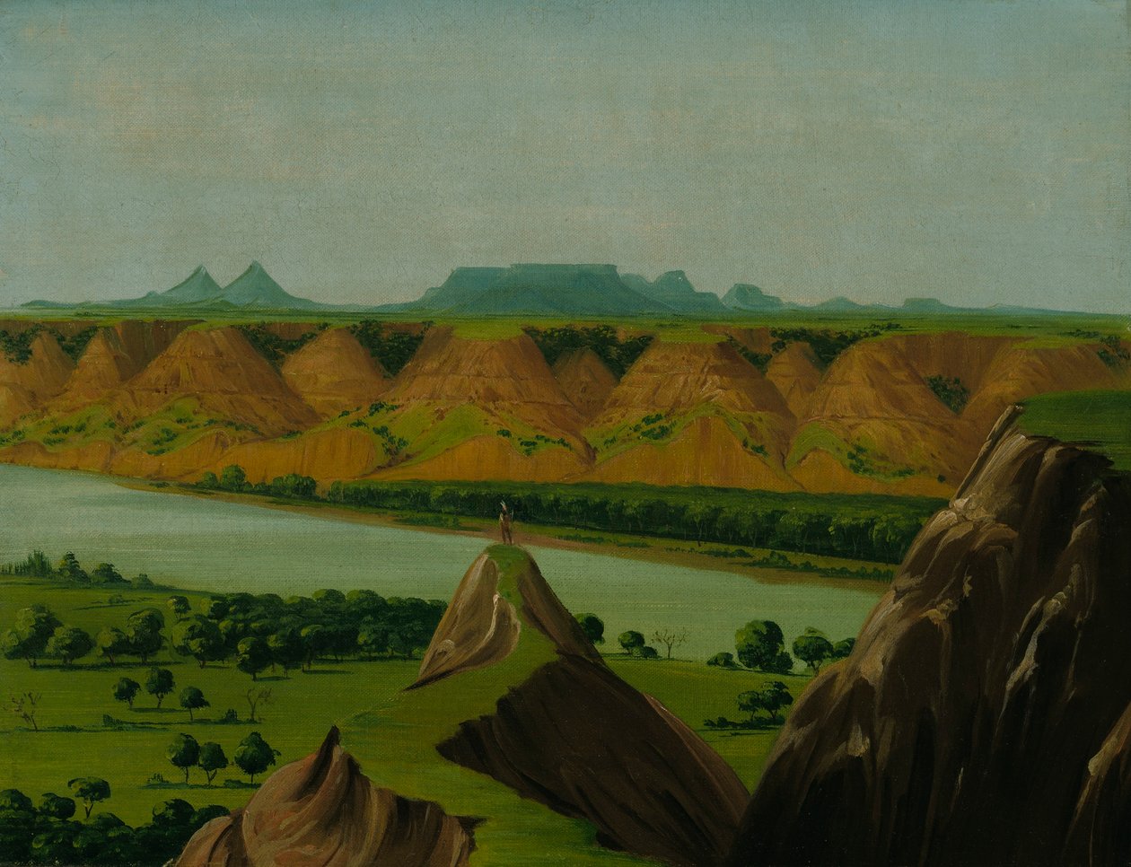 Big Bend aan de Upper Missouri, 1900 mijl boven St. Louis door George Catlin