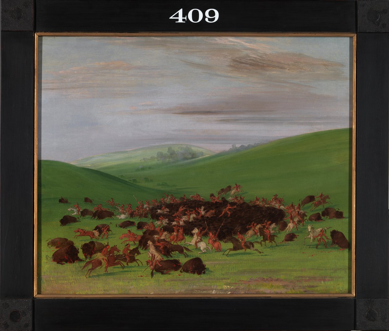 Buffeljacht, een Omringing door de Hidatsa, 1832-1833 door George Catlin