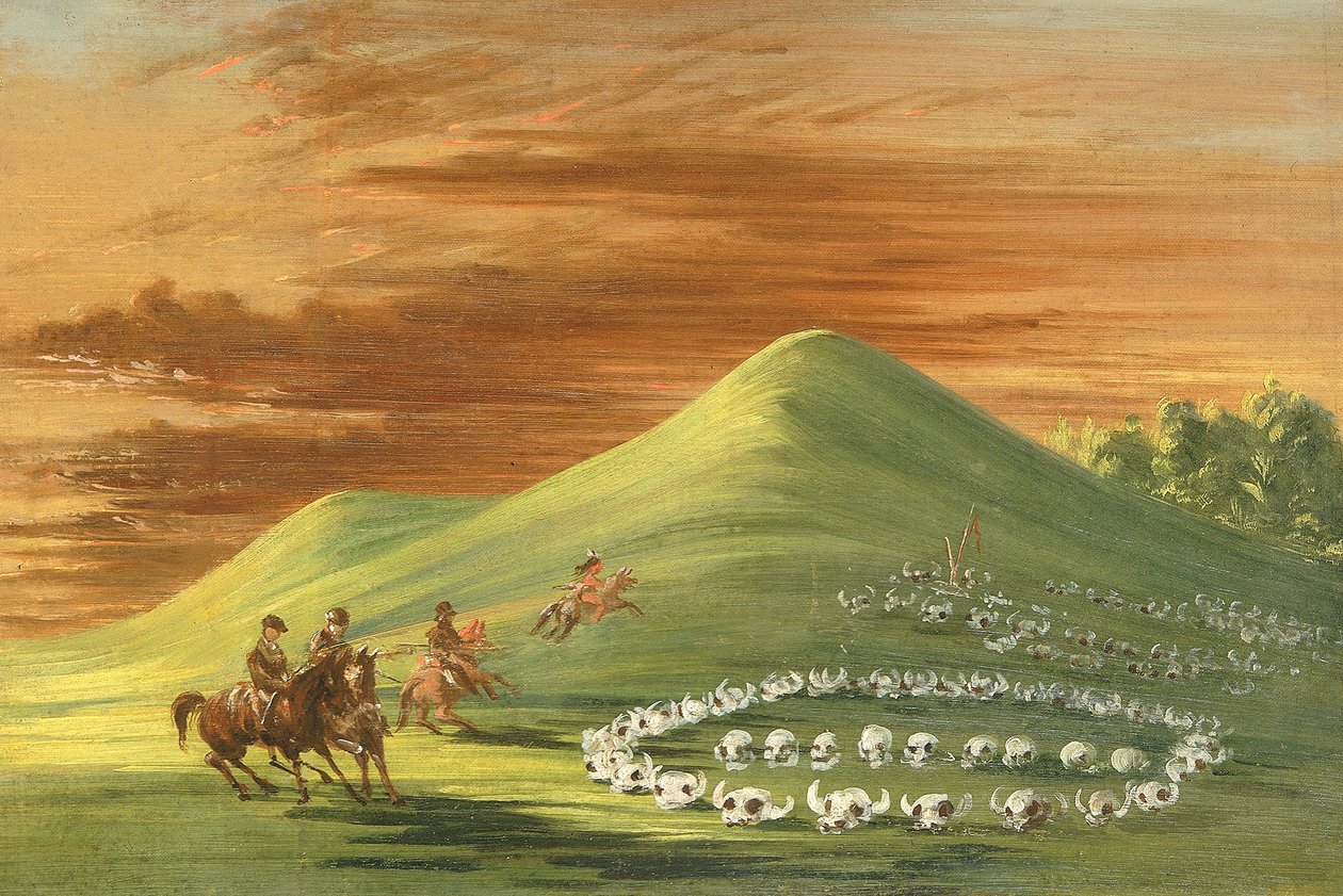 Butte de Mort, Sioux begraafplaats, Boven Missouri door George Catlin