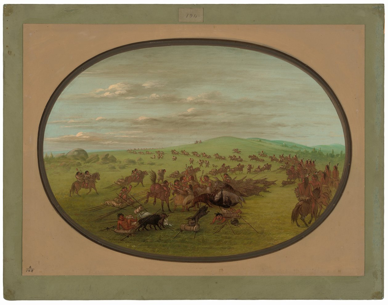 Camanchees in beweging door George Catlin