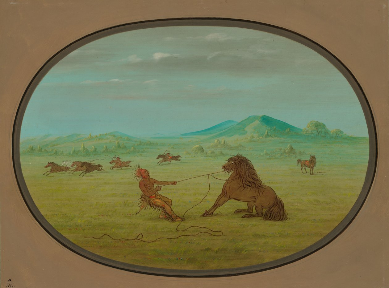 Wilde Paarden Vangen - Pawnee, 18611869 door George Catlin