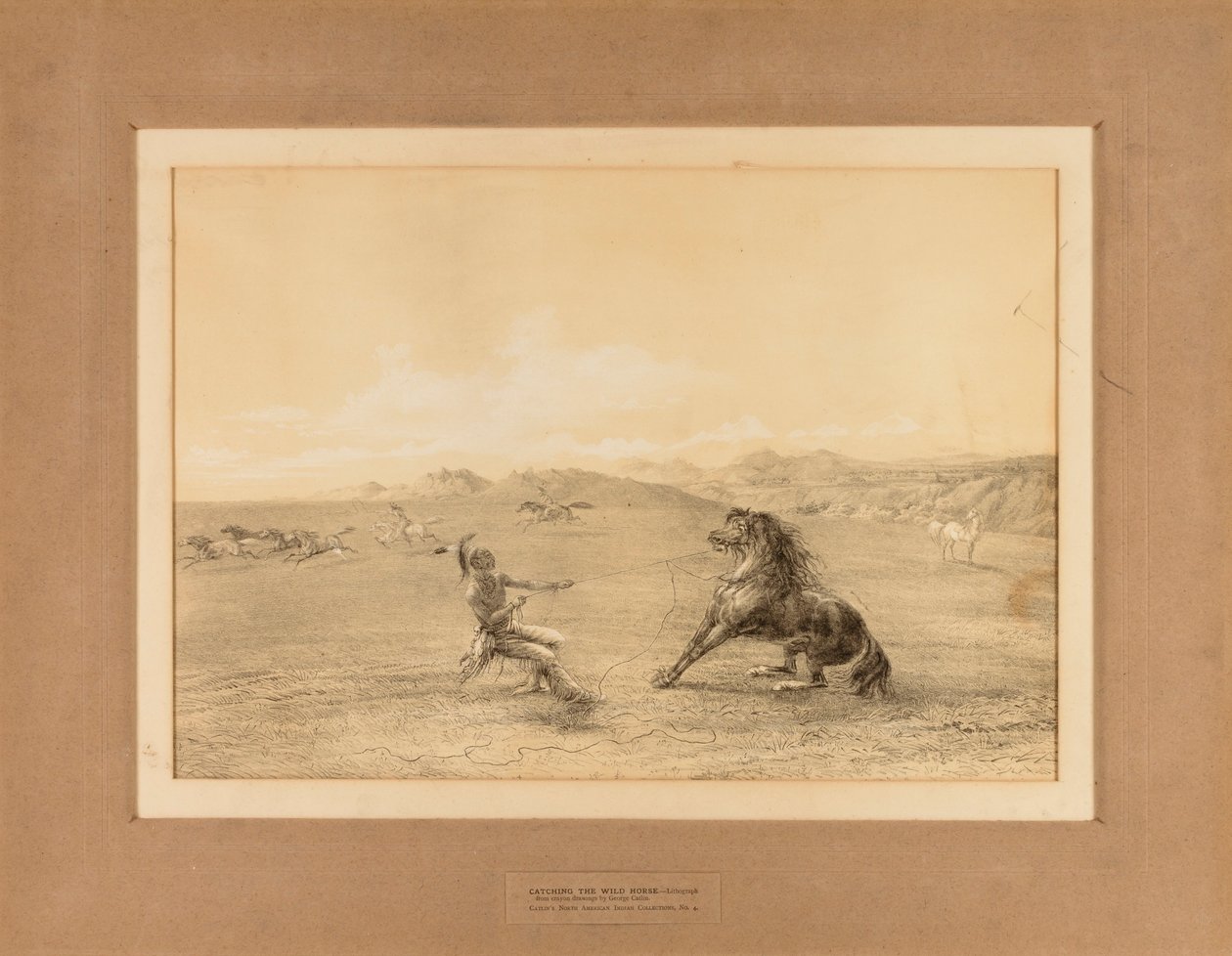 Het wilde paard vangen - nr. 4 door George Catlin
