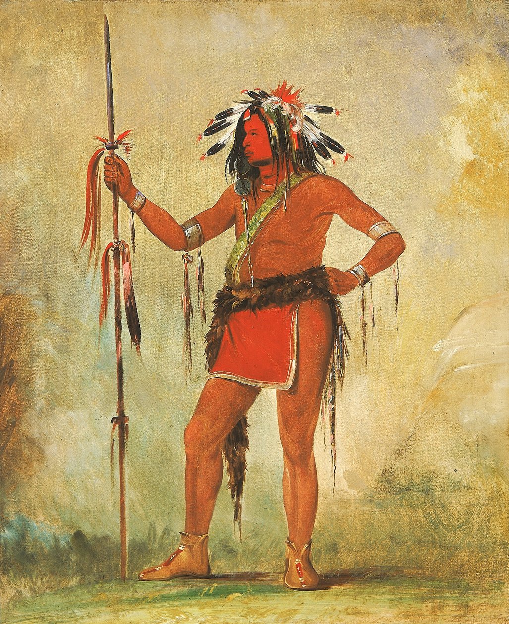 Cáh-be-múb-bee, Hij die overal zit, een dappere door George Catlin