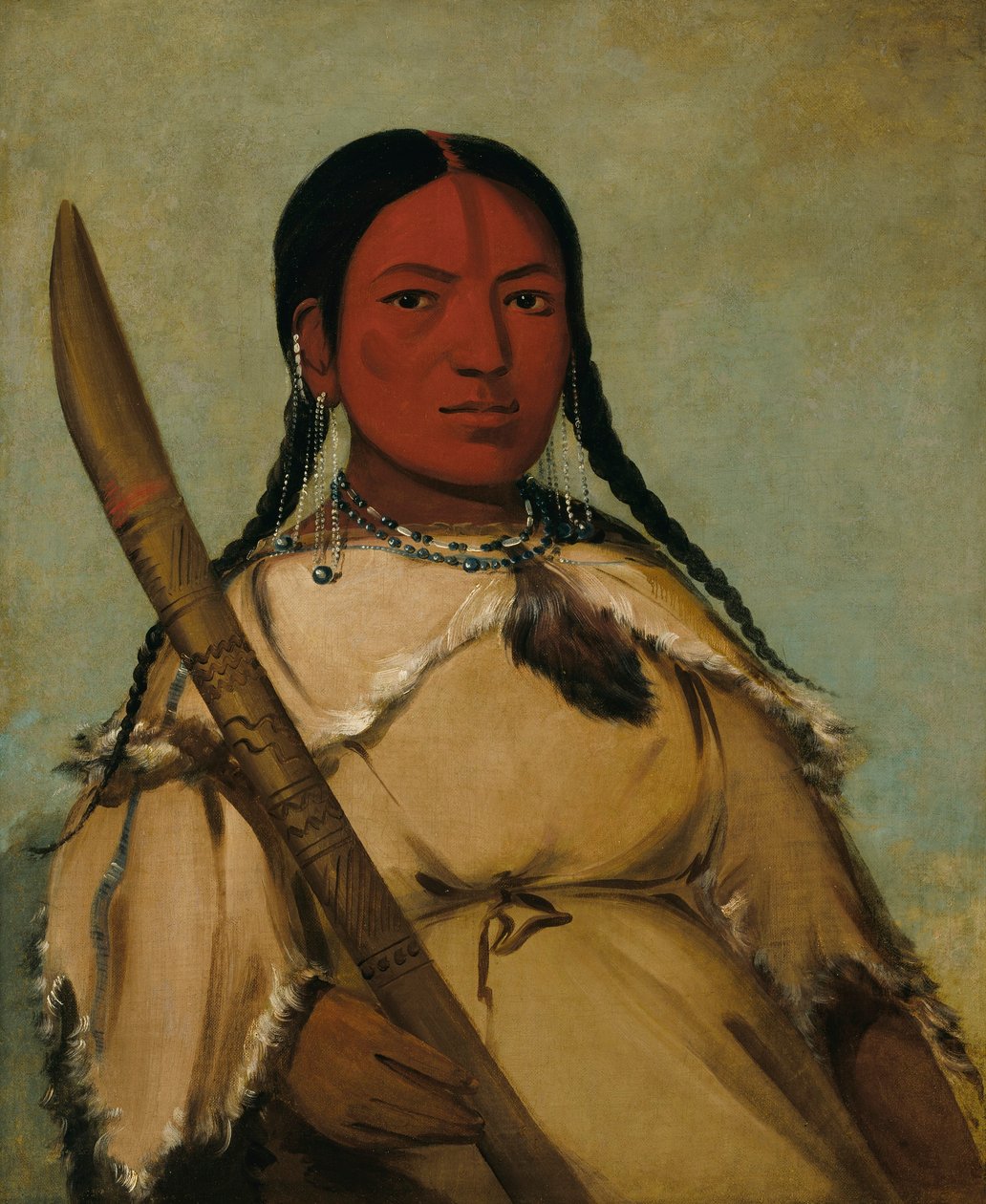 Chin-cha-pee, vuurkever die kruipt, vrouw van duiveneierkop door George Catlin