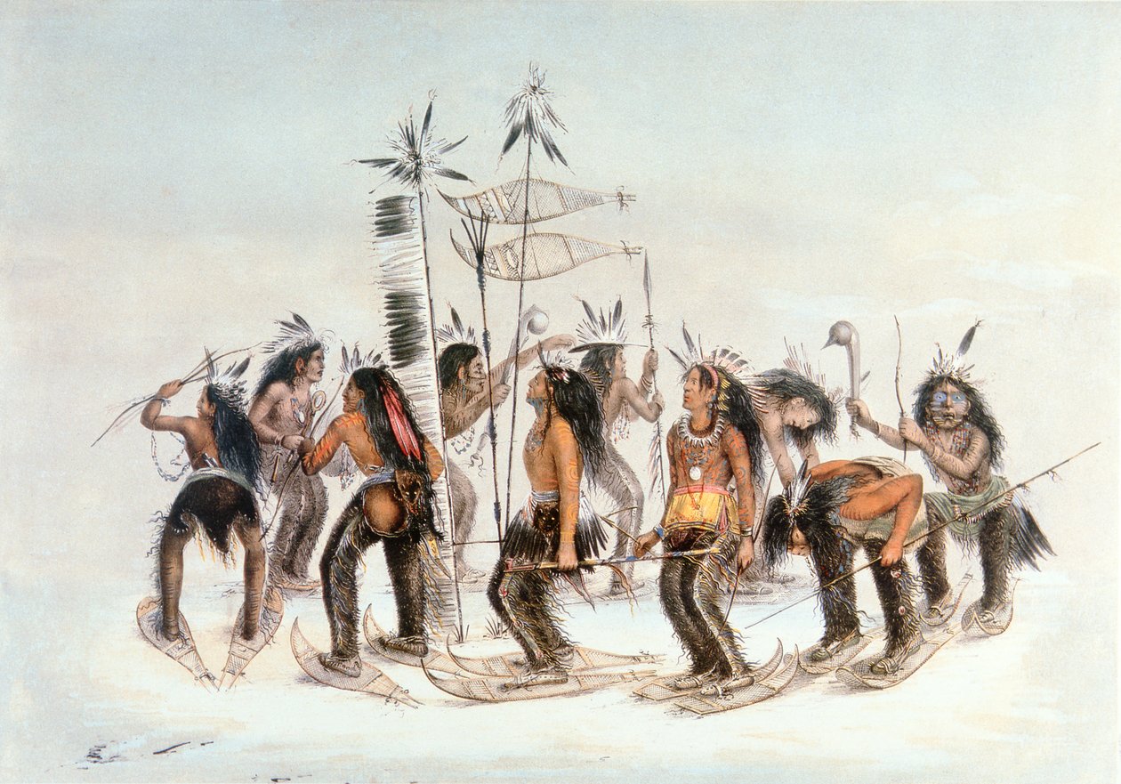 Chippewa Sneeuwschoendans, c.1835 door George Catlin