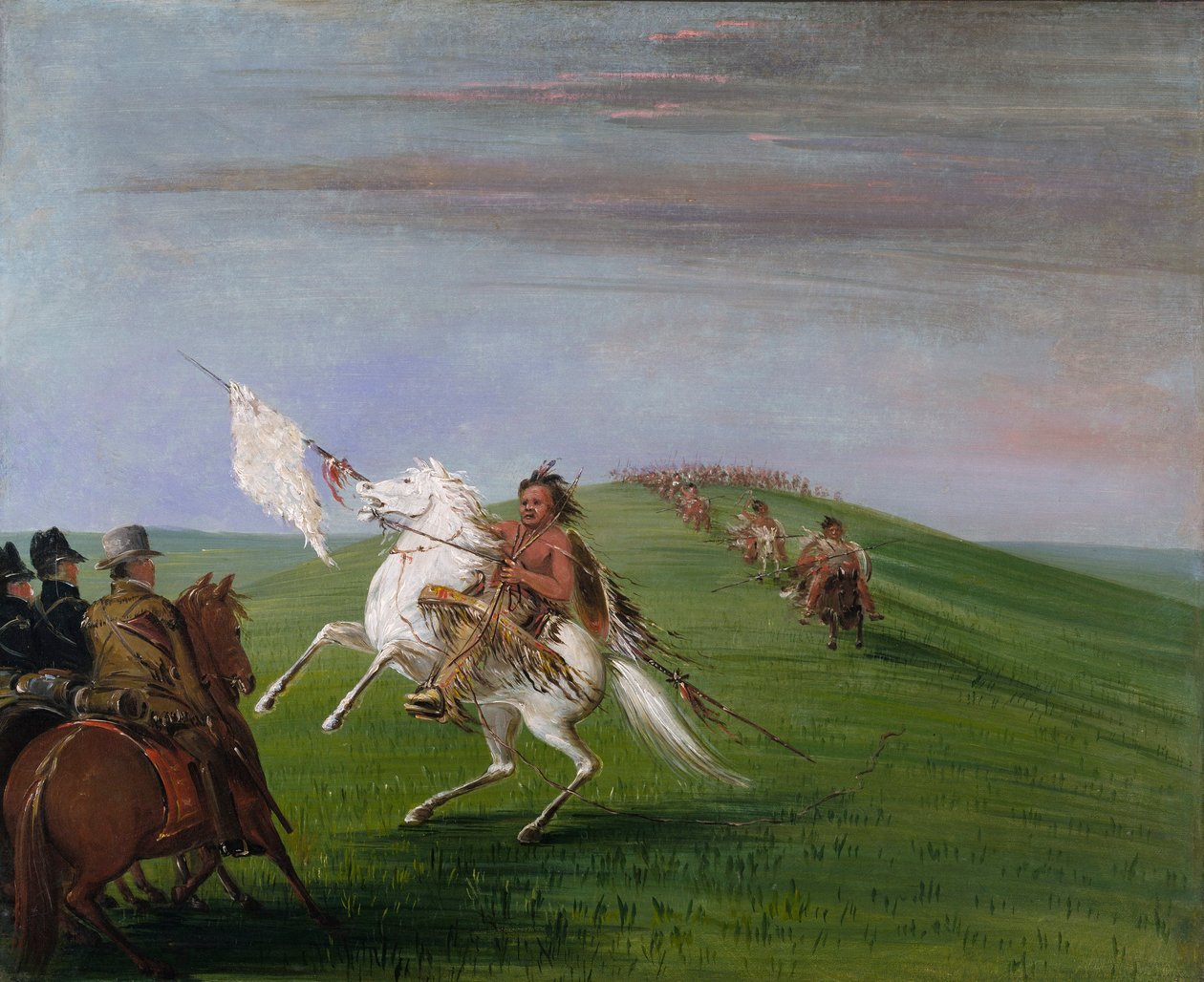 Comanche ontmoeten de Dragoons door George Catlin