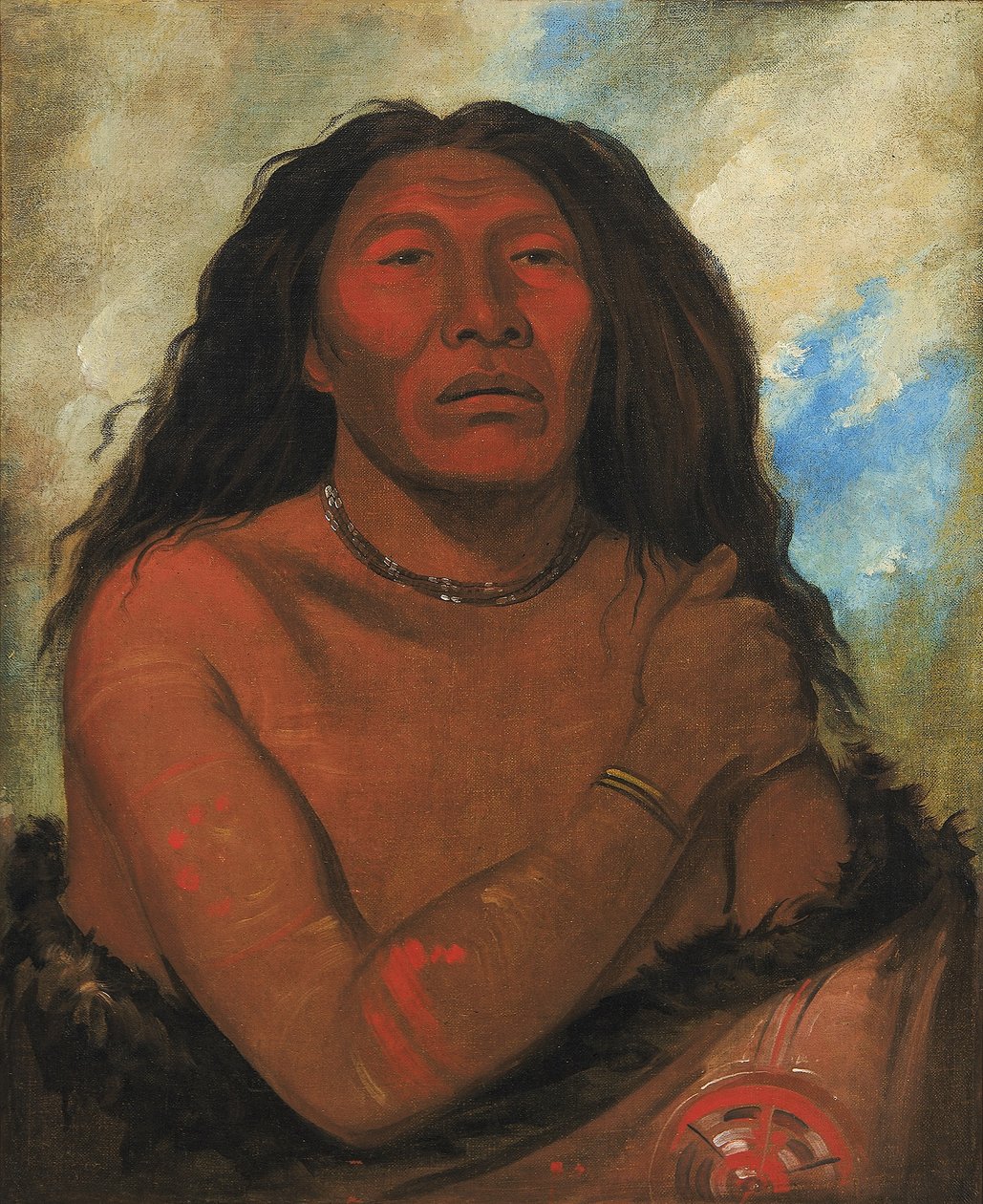 Duhk-gits-o-ó-see, Rode Beer, een onderscheiden krijger door George Catlin