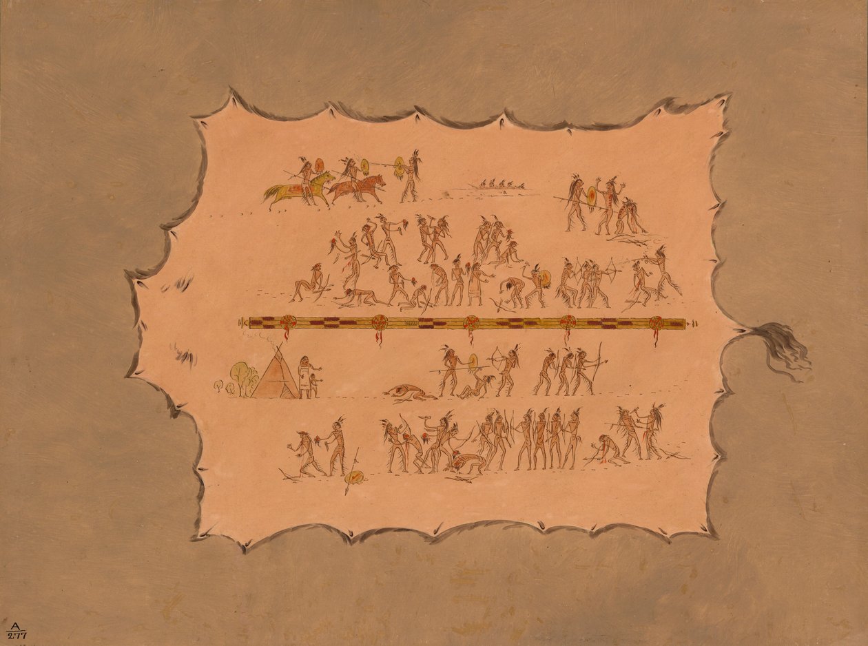 Facsimile van een Sioux Mantel, 1861-1869 door George Catlin