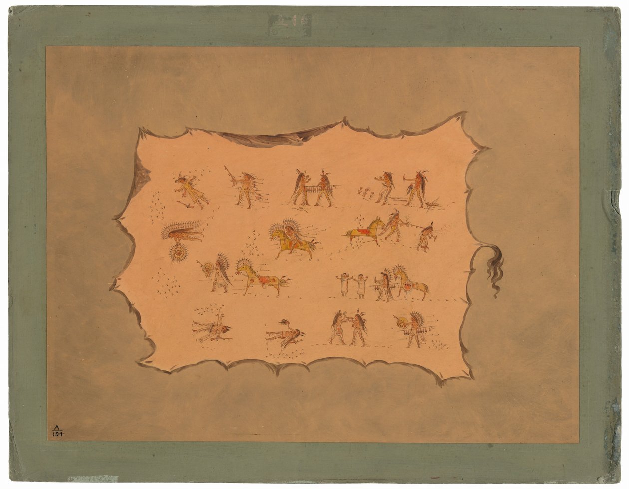 Facsimile van de mantel van Mah-to-toh-pa - Mandan door George Catlin
