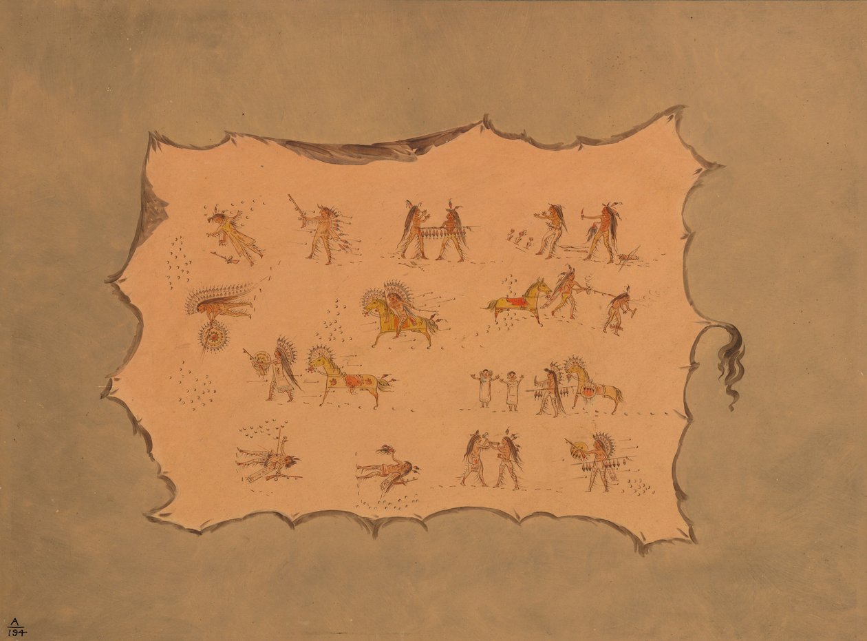 Facsimile van de mantel van Mah-to-toh-pa - Mandan door George Catlin